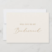 Fijne Gold en Cream Bridesmaid-Kaart Kaart (Voorkant)