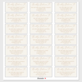Fijne Gold en Cream Guest-Adresetiketten Sticker