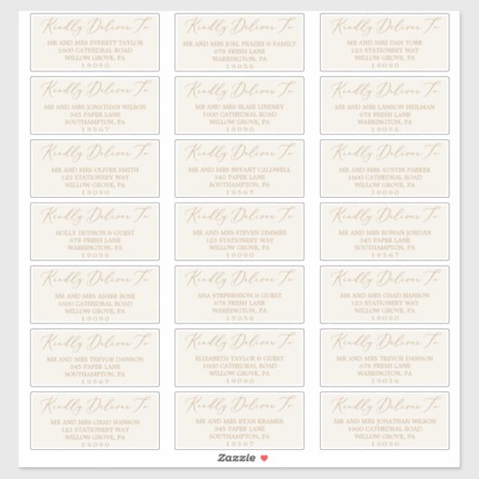 Fijne Gold en Cream Guest-Adresetiketten Sticker (Vel)