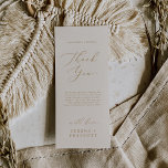 Fijne Gold- en Cream-thee Lengte Hartelijk dank Menu<br><div class="desc">Deze fijne gouden en roomthee-lengte dank je wel een ontvangstkaart is perfect voor een moderne bruiloft. Het romantische minimalistische design is voorzien van een mooie en elegante goudkleurige typografie op een achtergrond van ivoorcrème met een schone en eenvoudige look. Plaats deze kaarten bij de lijst die voor elk van uw...</div>