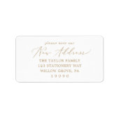 Fijne Gold Let op ons nieuwe adreslabel Etiket (Voorkant)