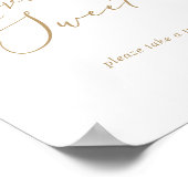Fijne Gold Love is Sweet Weduwen Sign Poster (Hoek)