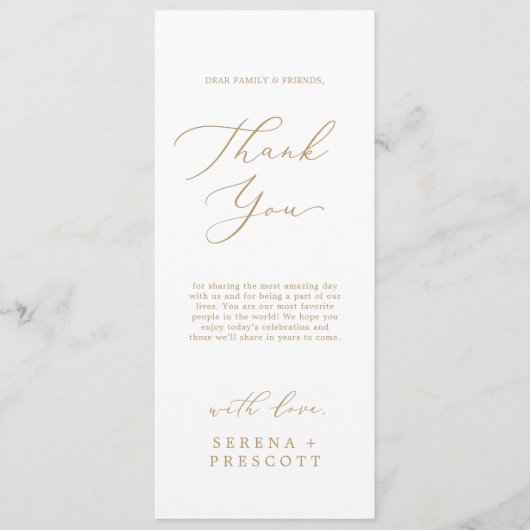 Fijne Gold Tea Lengte Dank je wel Kaart voor ontva (Voorkant)