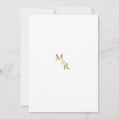 Fijne gouden botanische monogram trouw kaart (Achterkant)