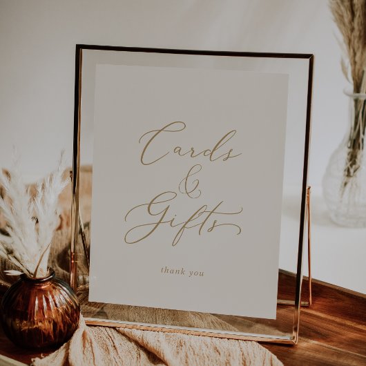 Fijne Gouden Calligrafie | Crème Kaarten en Cadeau Poster