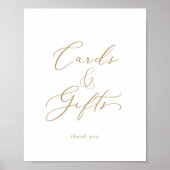 Fijne Gouden Calligrafie Kaarten en Geschenkkaart Poster (Voorkant)
