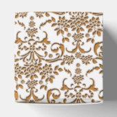 Fijne gouden en witte bloemendamask bedankdoosjes (Bovenkant)