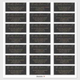 Fijne gouden en zwarte etiketten voor het adres va sticker