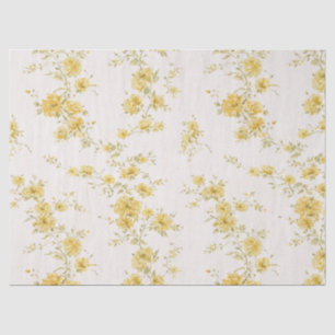 Fijne gouden gele vintage bloempatroon tissuepapier