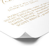 Fijne gouden herinnering huwelijksherdenkingsbord poster (Hoek)