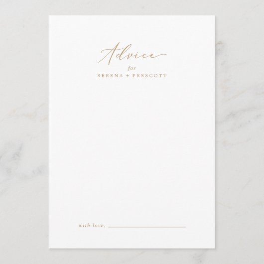 Fijne Gouden Kalligrafie Bruiloft Advieskaart (Voorkant)