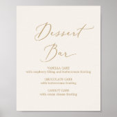 Fijne gouden kalligrafie | Crème Dessert Bar Poster (Voorkant)