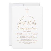 Fijne gouden kalligrafie Eerste Heilige Communie