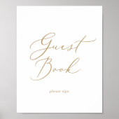 Fijne gouden kalligrafie gastensigneringboek poster (Voorkant)