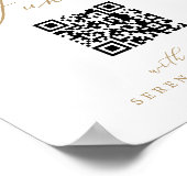 Fijne gouden kalligrafie QR-code huwelijksreis fon Poster (Hoek)