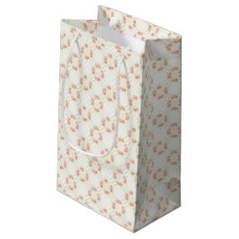 Fijne Gouden Krulwerk & Roze Rozen Bloemen Klein Cadeauzakje