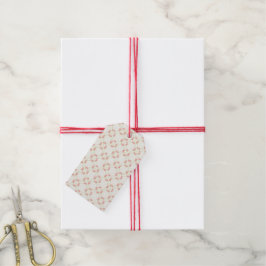 Fijne Gouden Krulwerk & Roze Rozen Bloemmotief Cadeaulabel