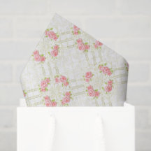 Fijne Gouden Krulwerk & Roze Rozen Bloemmotief