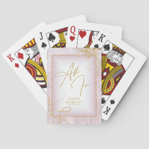 Fijne gouden lijnen Abstract huwelijk in MV ID867 Pokerkaarten