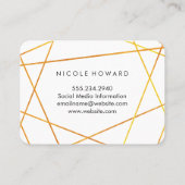 Fijne gouden lijnen zwart wit visitekaartje (Achterkant)