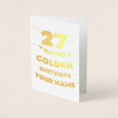 Fijne gouden verjaardag, 27e verjaardag goud folie kaarten (Voorkant)