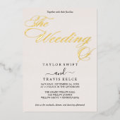 Fijne goudfolie | zwarte bruiloft folie uitnodiging (Voorkant)