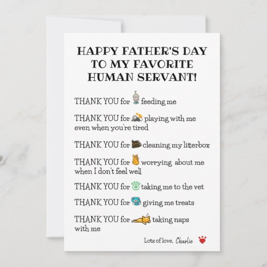 Fijne grappige Kaart van de Vaderdag van de kat (Voorkant)