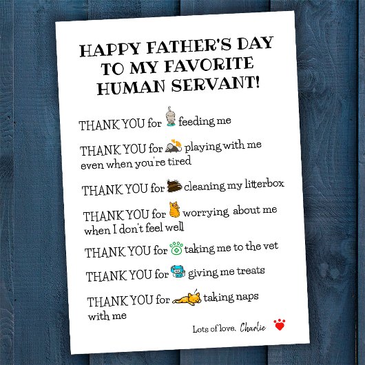 Fijne grappige Kaart van de Vaderdag van de kat