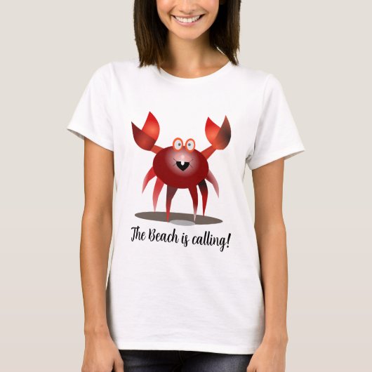 Fijne, grappige rode krab t-shirt (Voorkant)