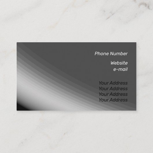 Fijne grijze witte zwarte schaduwen en stralen visitekaartje (Achterkant)