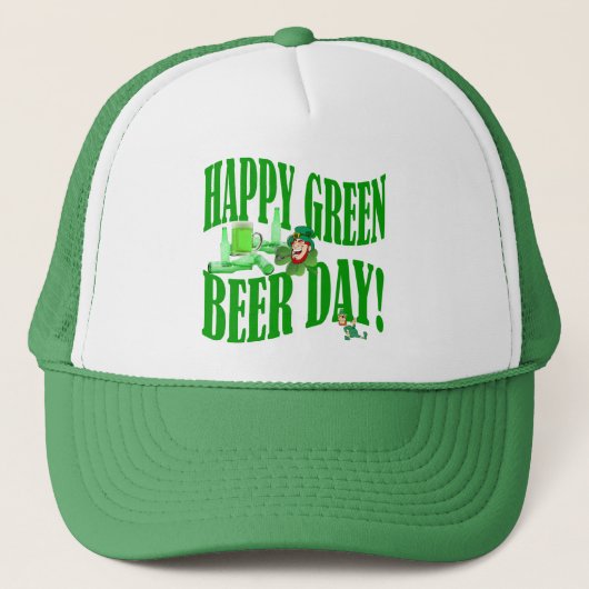 Fijne groene bierdag trucker pet (Voorkant)