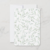 Fijne groene bladeren verjaardagsuitnodiging kaart (Achterkant)