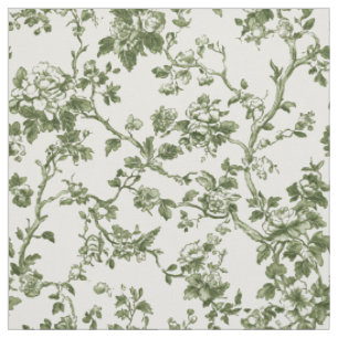 Fijne groene bloem toile stof