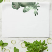 Fijne groene kikker witte keukenhanddoekkikkers theedoek (Gevouwen)