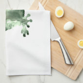 Fijne groene kikker witte keukenhanddoekkikkers theedoek (Quarter Fold)