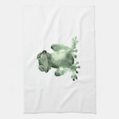 Fijne groene kikker witte keukenhanddoekkikkers theedoek (Verticaal)