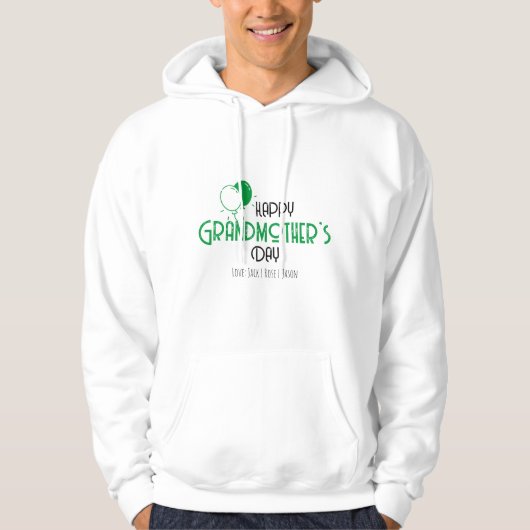 Fijne grootmoederdag met Gree Balloons & Names Hoodie (Voorkant)