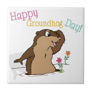 Fijne Groundhofdag Tegeltje