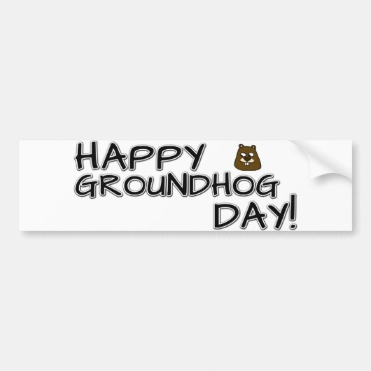 Fijne Groundhog Dag! Bumpersticker (Voorkant)