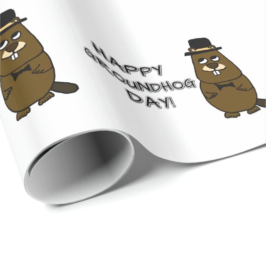 Fijne Groundhog Dag! Cadeaupapier (Rol Hoek)