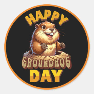Fijne Groundhog Dag, Fun Februari Ronde Sticker
