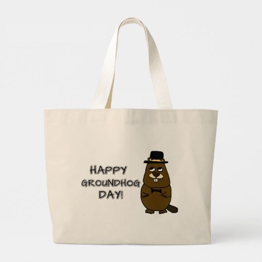 Fijne Groundhog Dag! Grote Tote Bag (Achterkant)