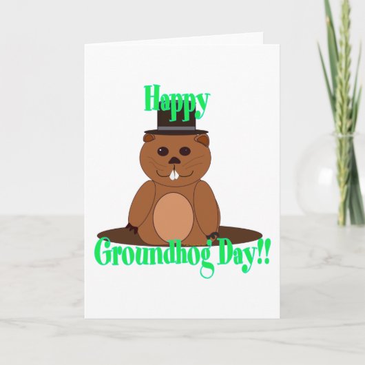 Fijne Groundhog Dag! Kaart (Voorkant)
