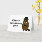 Fijne Groundhog Dag! Kaart (Gele Bloem)