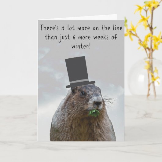 Fijne Groundhog Dag! Kaart (Gele Bloem)