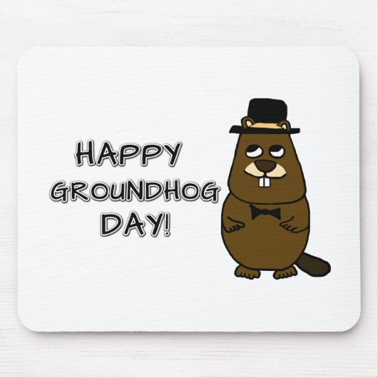 Fijne Groundhog Dag! Muismat (Voorkant)