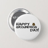 Fijne Groundhog Dag! Ronde Button 5,7 Cm (Voorkant /achterkant)