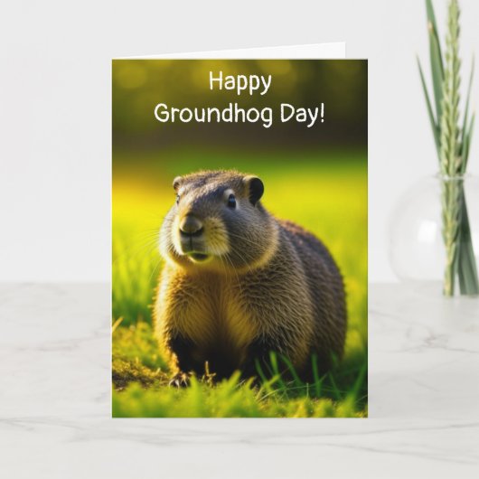 Fijne Groundhog Dag | Schaduwen of zon Kaart (Voorkant)