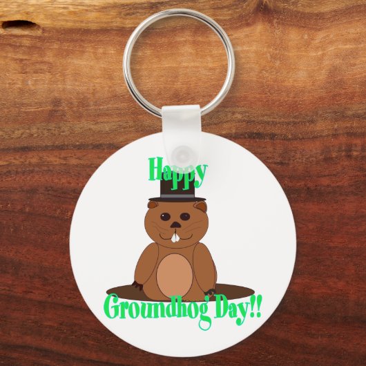 Fijne Groundhog Dag! Sleutelhanger (Voorkant)