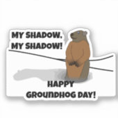 Fijne Groundhog Dag! Sticker (Voorkant)